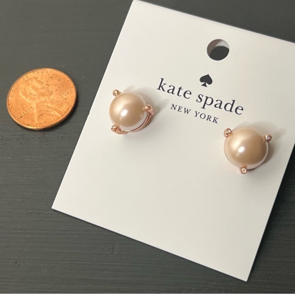 Kate Spade • Rise ans Shine Pearl Earrings with Cubic Zirconia - Picture 6 of 7